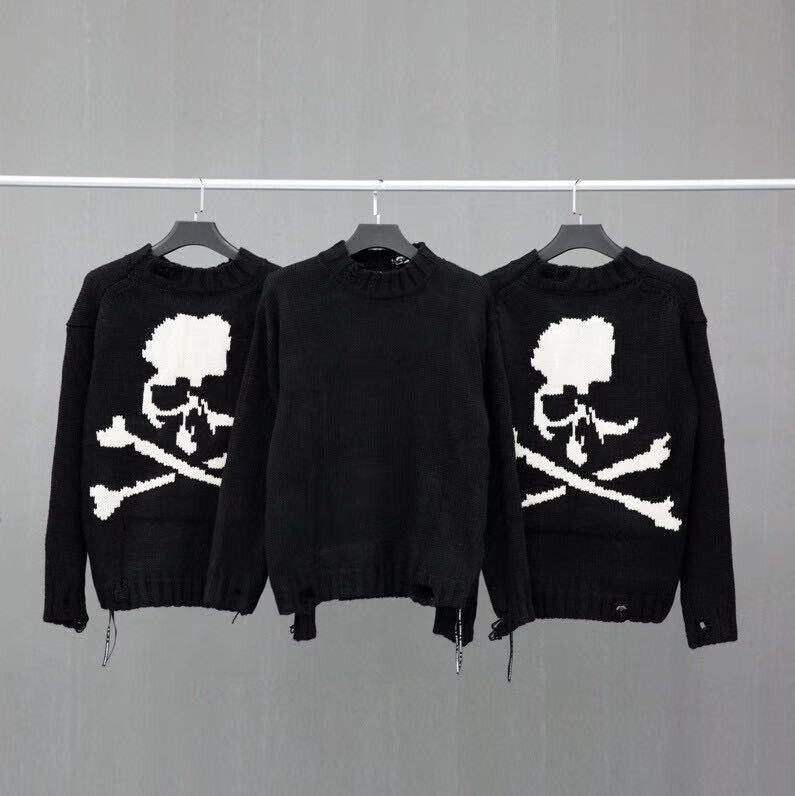 MMJ Mastermind Heavyweight Skull Horsehair Cardigan Sweater Wool Knitted