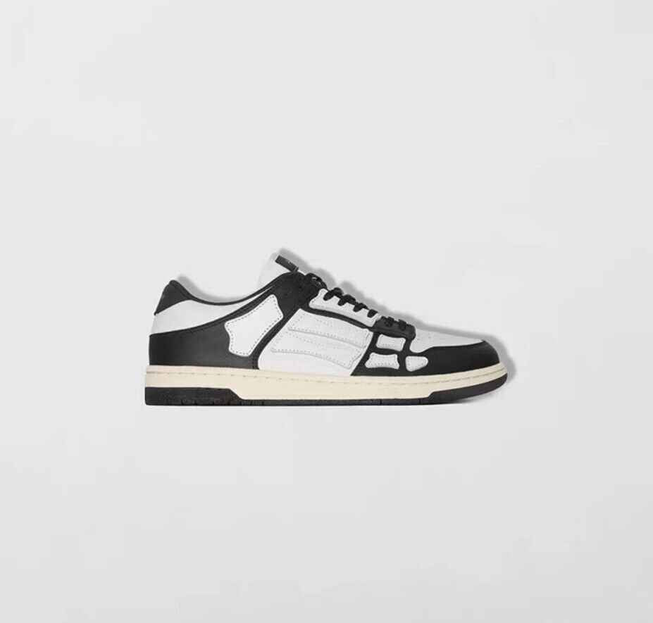 2023SS AMIRI Bone Shoes Lychee Grain Top Layer Cowhide Low-top Leisure Board Shoes