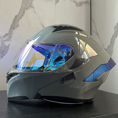 CyperPunk / 3C DOT Full Face Dual Visors Unisex Bluetooth Motorcycle Helmet