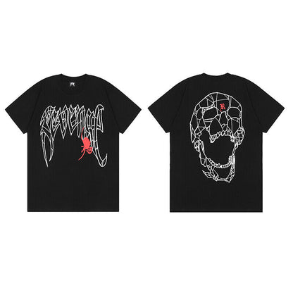 REVENGE Reflective Smoky Skull Dragon Bone Rap XX Streetwear Style Short Sleeve
