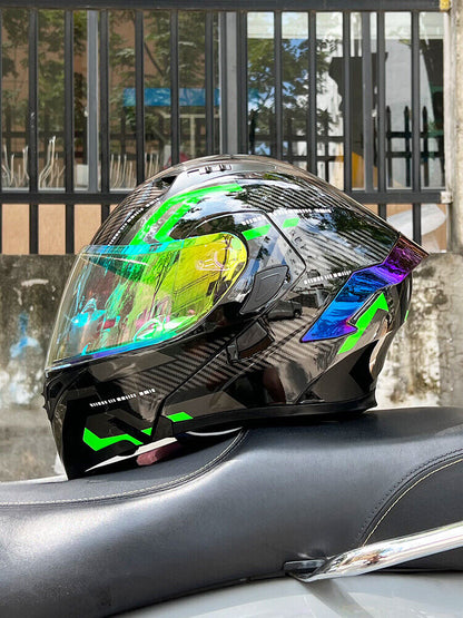 CyperPunk / 3C DOT Full Face Dual Visors Unisex Bluetooth Motorcycle Helmet