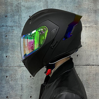 Kingdom 3C DOT Full Face Dual Visors Flip-up Unisex Bluetooth Motorcycle Helmet