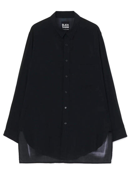 Yohji Yamamoto 23ss Asura Unisex Overlape Print Top Black Long Loose Shirt