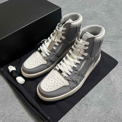 2023SS Bone Shoes Lychee Grain Top Layer Cowhide High-top Leisure Board Shoes