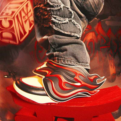 DICETINY × OLD ORDER Flame Patch Skate Shoes/Unisex Retro Thick-Soled Sneaker - Size avaliable 36~46