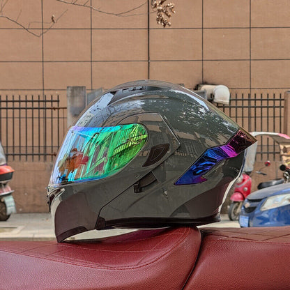 Dark-Knight / 3C DOT Full Face Dual Visors Unisex \Bluetooth Motorcycle Helmet