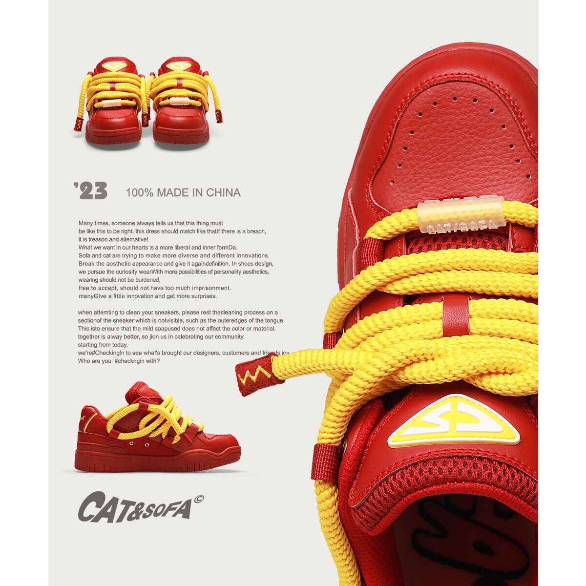 Cat &Sofa: Dirty Braids/Rotten Tomato Bread Shoes Skateboard Sporty Sneakers - Size avaliable 35~45
