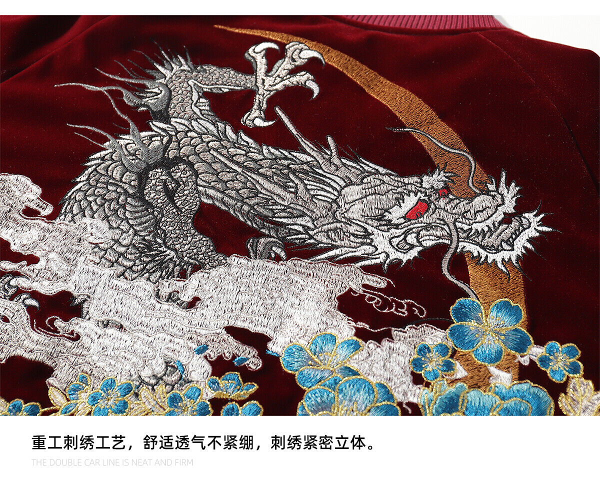 24SS NewYear Dragon Embroidered Heavyweight Dragon Streetwear/ Baseball Jacket