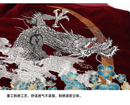 24SS NewYear Dragon Embroidered Heavyweight Dragon Streetwear/ Baseball Jacket