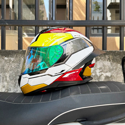 Mecha /3C DOT Certified Unisex Dual Visor Bluetooth Full-Cover Motorcycle Helmet