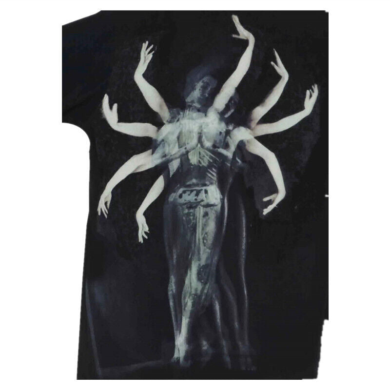 Yohji Yamamoto 23ss Asura Unisex Overlape Print Top Black Long Loose Shirt