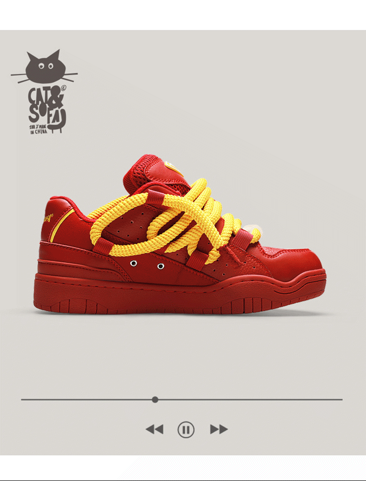 Cat &Sofa: Dirty Braids/Rotten Tomato Bread Shoes Skateboard Sporty Sneakers - Size avaliable 35~45