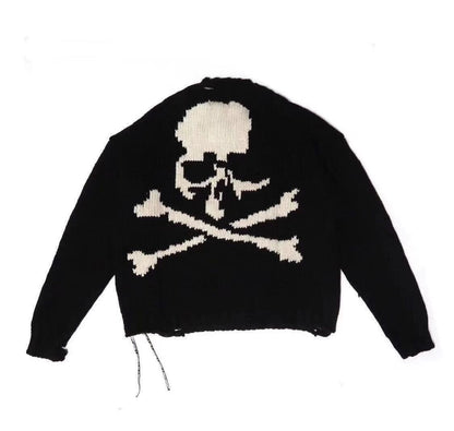 MMJ Mastermind Heavyweight Skull Horsehair Cardigan Sweater Wool Knitted