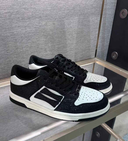 2023SS Bone Shoes Lychee Grain Top Layer Cowhide High-top Leisure Board Shoes