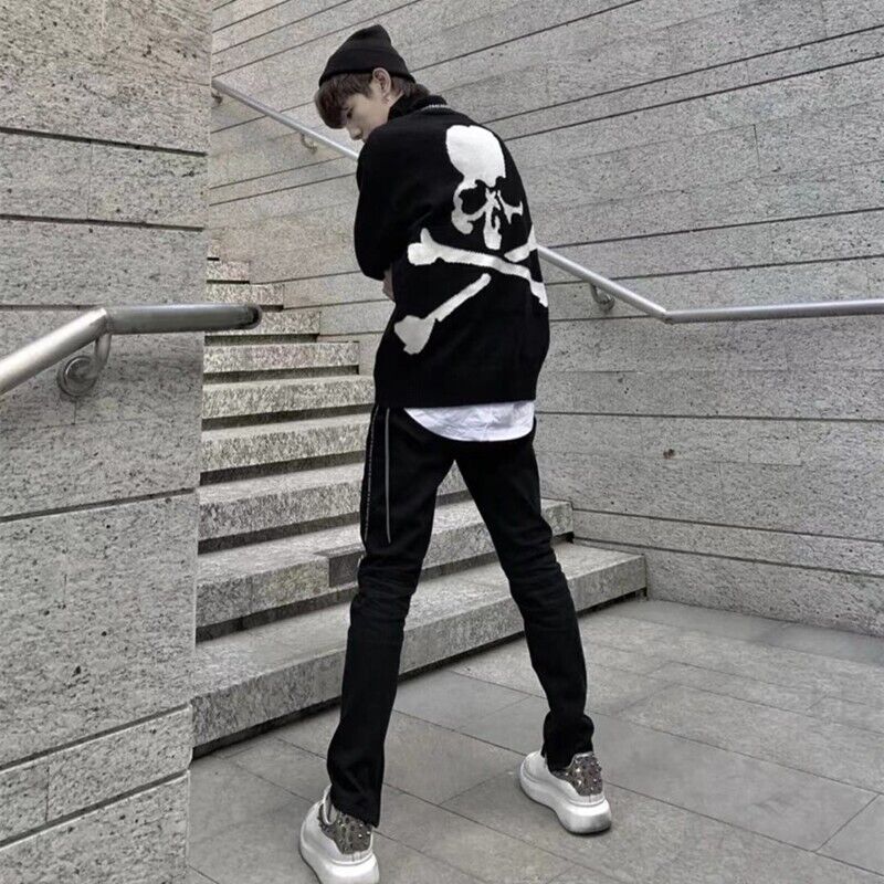 MMJ Mastermind Heavyweight Skull Horsehair Cardigan Sweater Wool Knitted