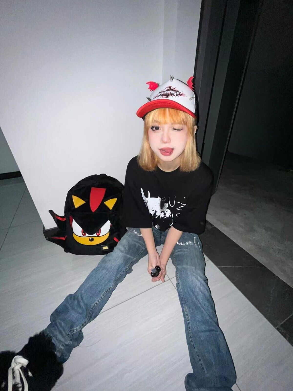 Online Love Master Original Sonic the Hedgehog Shadow Sonic Black Plush Backpack - Dark Sonic
