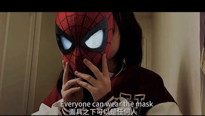 Manual/Electronic Spider-Man Headgear Moving Eyes:Play Face Mask Gift Cosplay