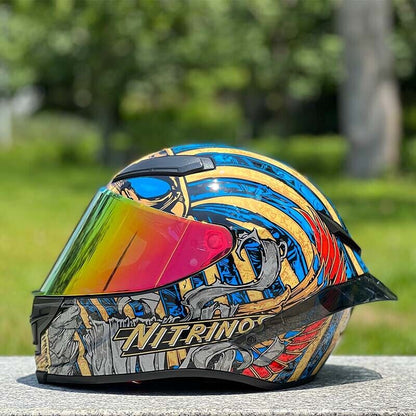 Future Serie / Carbon Fiber Pattern Plated Full Face Helmet Motorcycle All-Season DOT 3C Approve