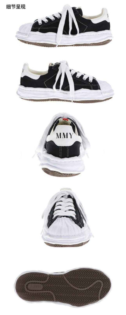 MMY Seashell-Toe Shoes Thick-Soled Unisex Dissolvable Sneakers/Distressed Canvas - Size avaliable 35~47