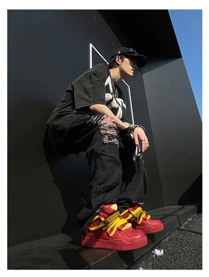 Cat &Sofa: Dirty Braids/Rotten Tomato Bread Shoes Skateboard Sporty Sneakers - Size avaliable 35~45