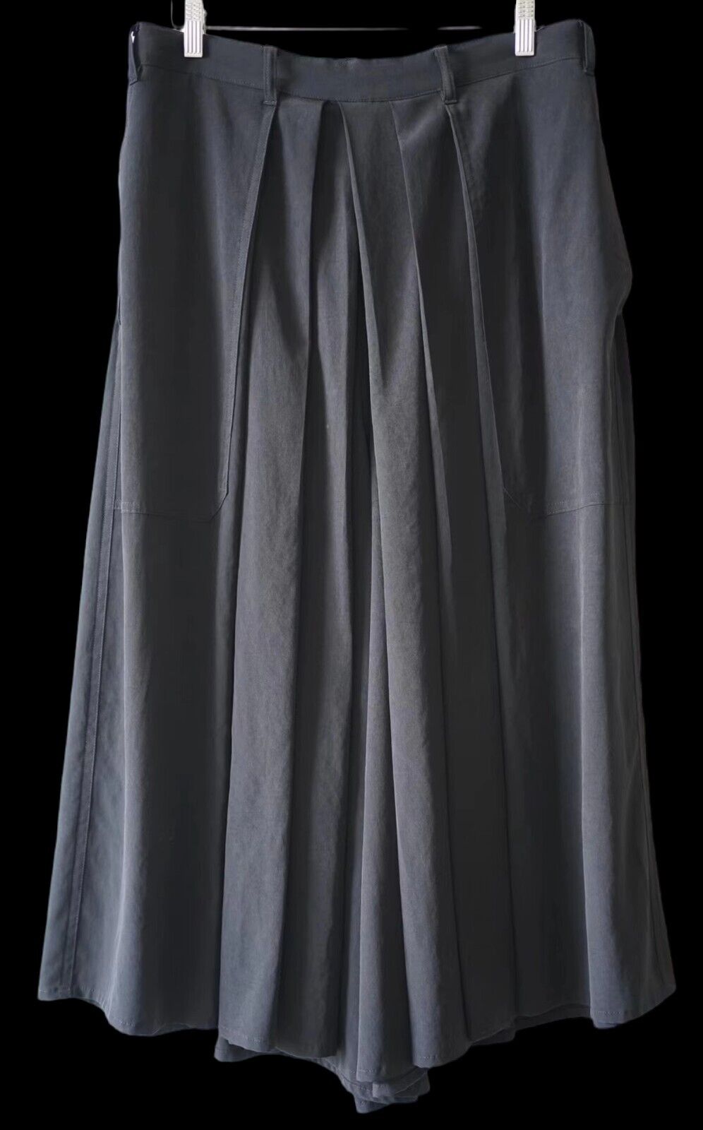 YohjiYamamo Tri-Acetate Hakama Flowing Silhouette Sculpted Wide-Leg Casual Pants - Size avaliable S ~ L