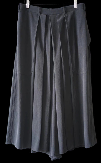 YohjiYamamo Tri-Acetate Hakama Flowing Silhouette Sculpted Wide-Leg Casual Pants - Size avaliable S ~ L
