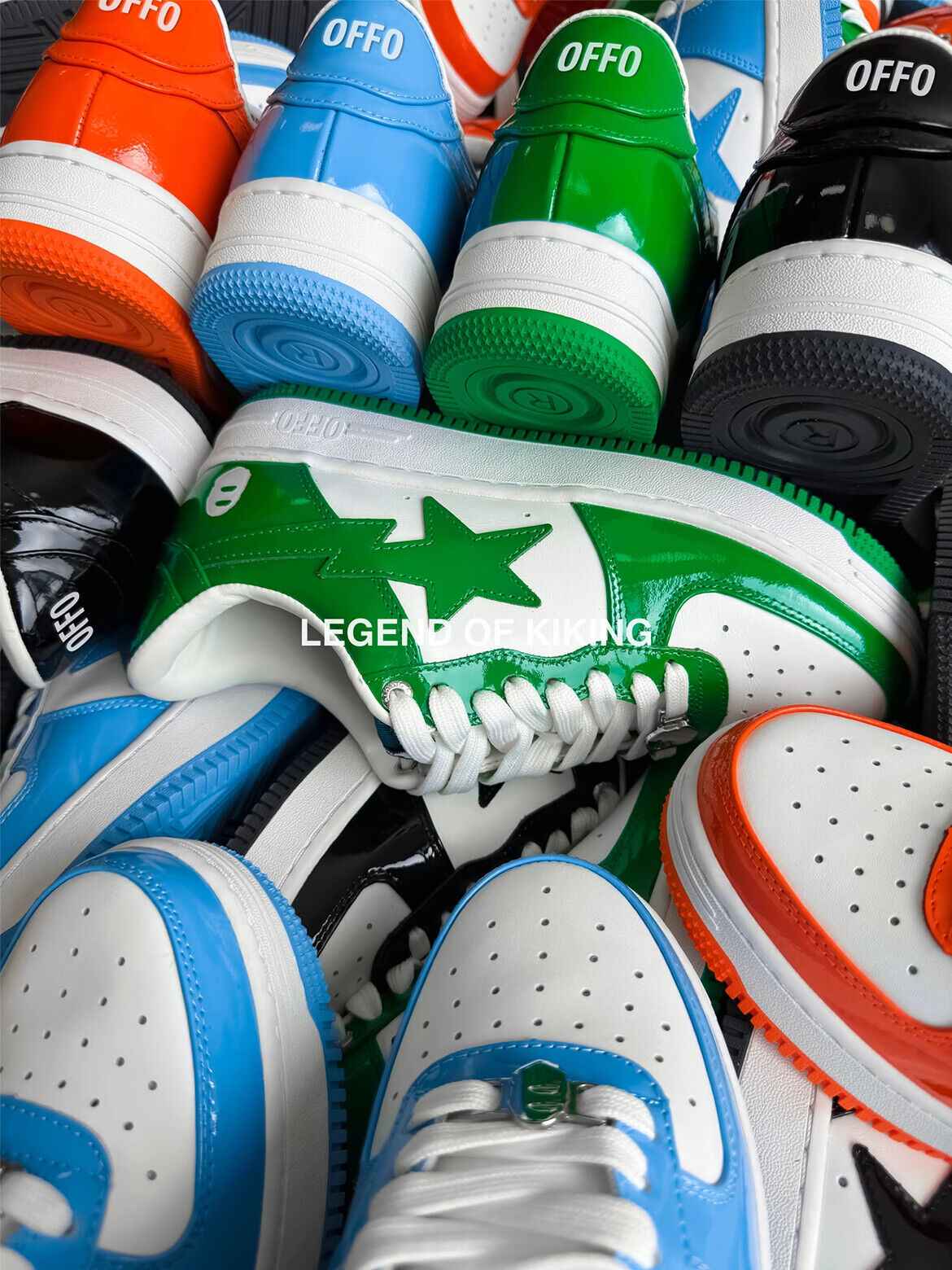 BAPESTA Classic Patent Leather Sneaker Low-Top Casual Skateboard Shoes