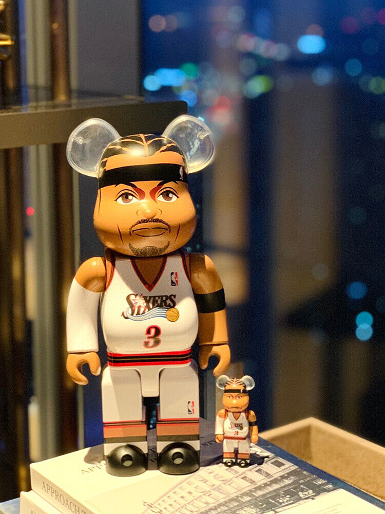 BE@RBRICK 400% Kobe Bryant Jordon James NBA Building Block Violent Bear Figures - Allen Iverson 400 + 100%