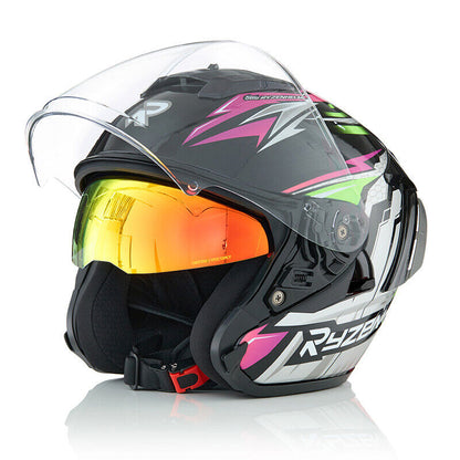 Evangelion Unit-01 Style Bluetooth Helmet - DOT Certified Dual Visor