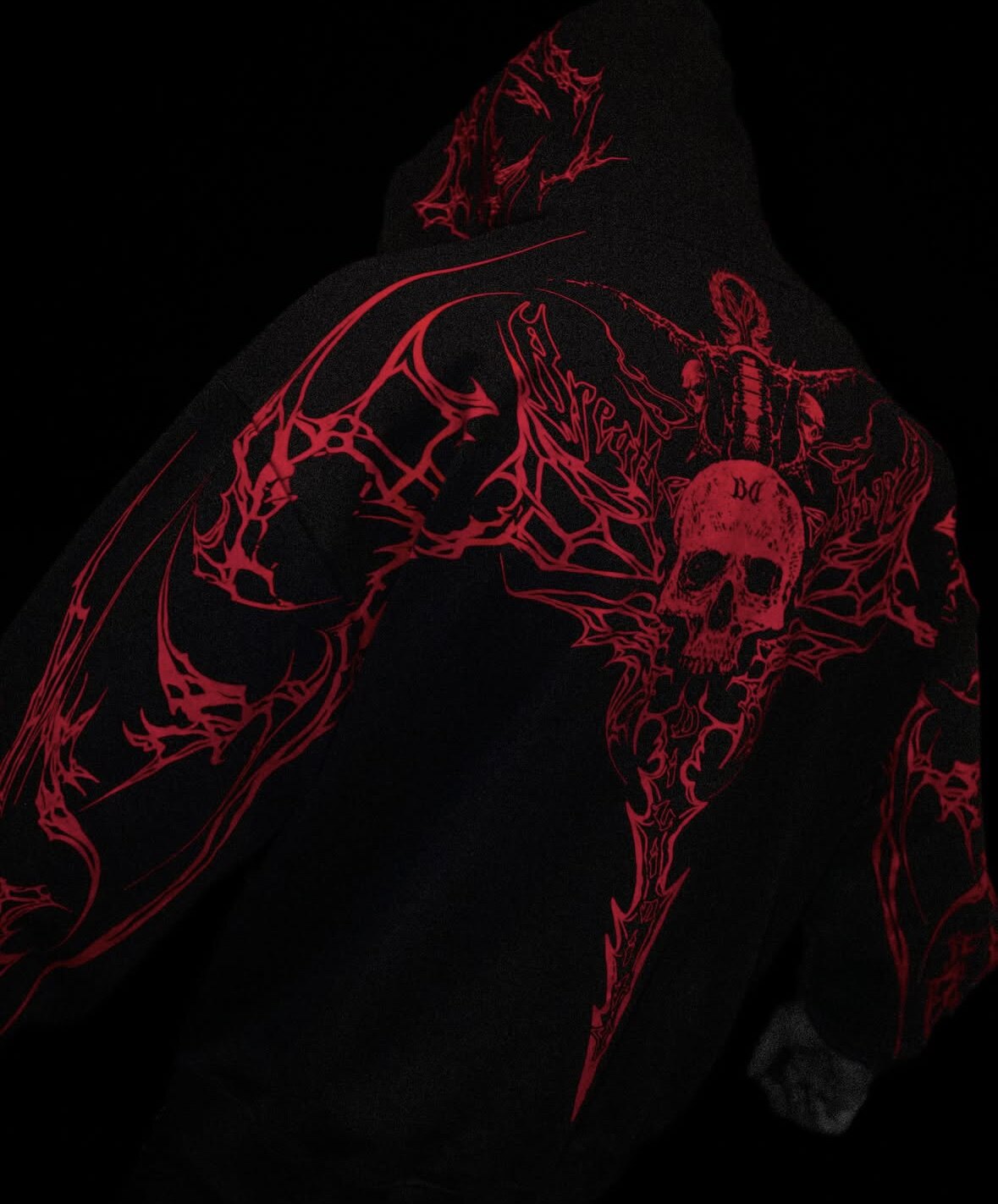 Breathedivinity Dark Gothic Zip-Up Hoodie - 420g French Terry