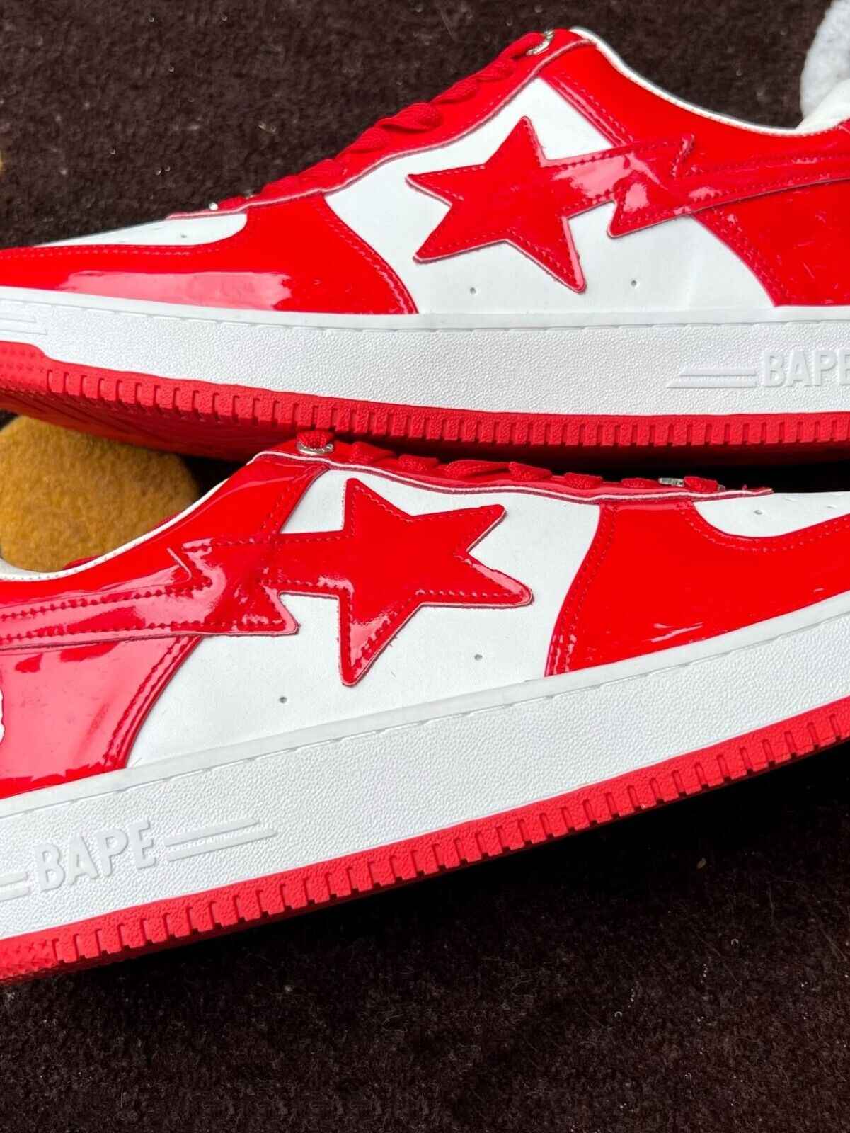BAPESTA G Ver Patent Leather Streetwear Sneakers Low-Top Casual Skateboard Shoes - Size avaliable 35~47