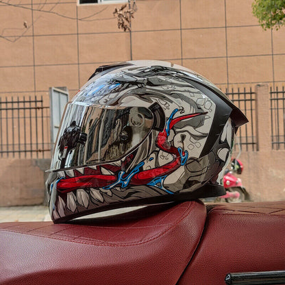 Soul Eater - 3C DOT Dual Visors Unisex LVS Bluetooth Full-Cover Motorcycle Helmet