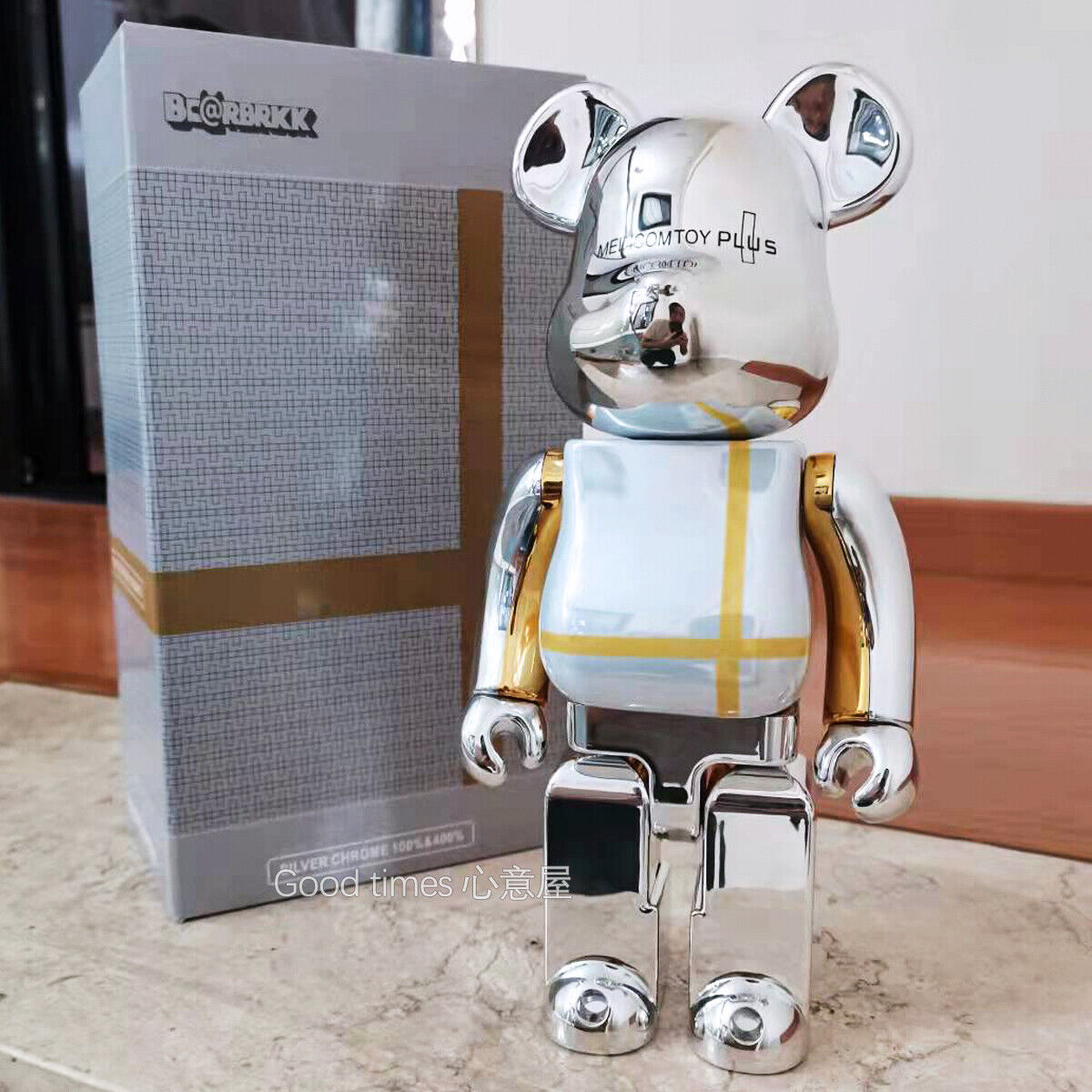 Bearbrick 400% X KAW Set:Building Block Violent Bear Toy Decorative Figurine Gift