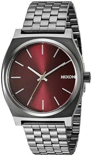 NIXON A045-511 Unisex Vintage Street Gold Watch 37mm Diameter 100m WaterProof - Red Steel