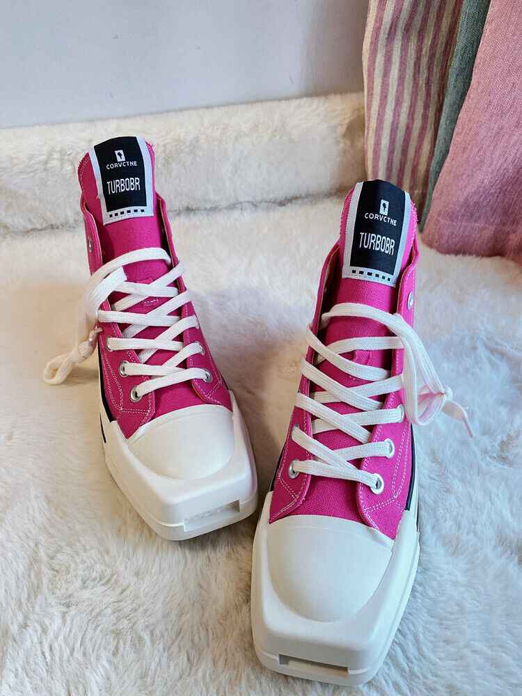 RickOwen X Converse Round Square-Toe Casual Canvas Board Shoes Thick Sole Low-Cut Sneakers