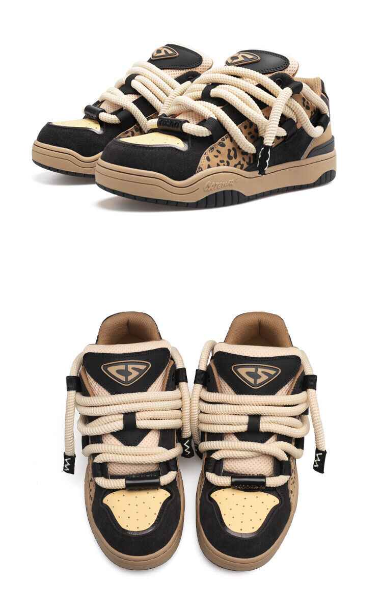 CAT&SOFA: Dirty Braid Original Leopard Print Street Board Shoes Casual Loafers - Size avaliable 35~45