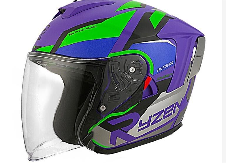 Evangelion Unit-01 Style Bluetooth Helmet - DOT Certified Dual Visor