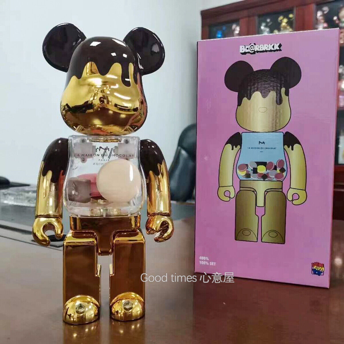 Bearbrick 400% X KAW Set:Building Block Violent Bear Toy Decorative Figurine Gift