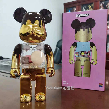 Bearbrick 400% X KAW Set:Building Block Violent Bear Toy Decorative Figurine Gift