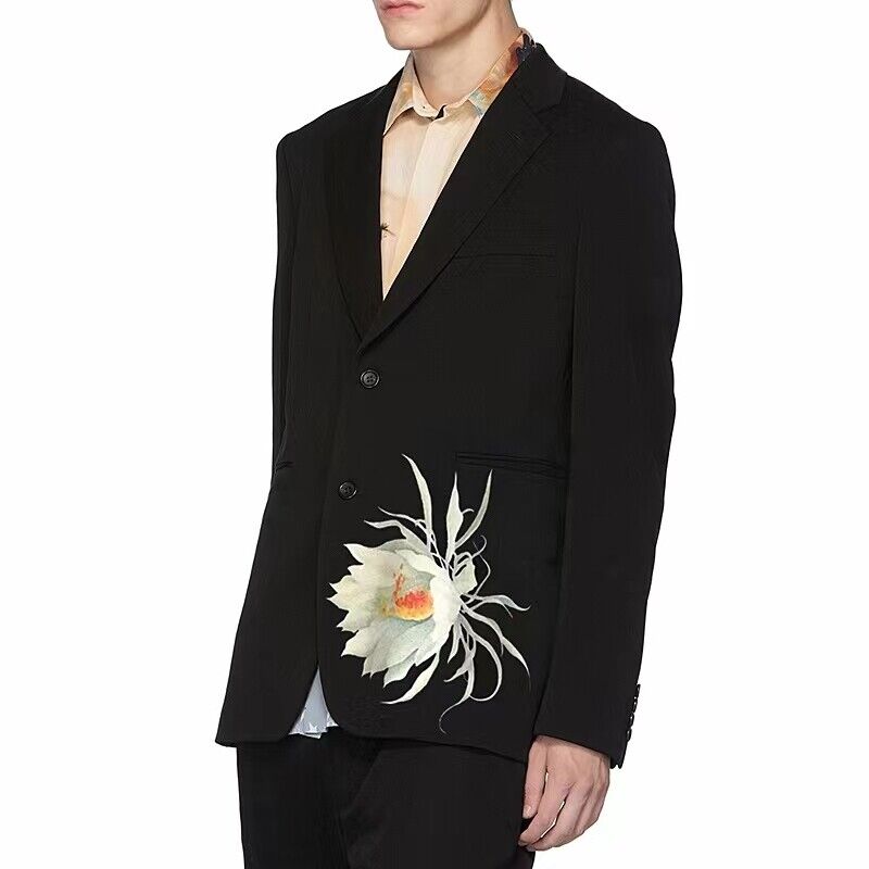 Yohji Yamamoto Dark Moonlight Beauty Night-blooming Cereus Printed Jacket