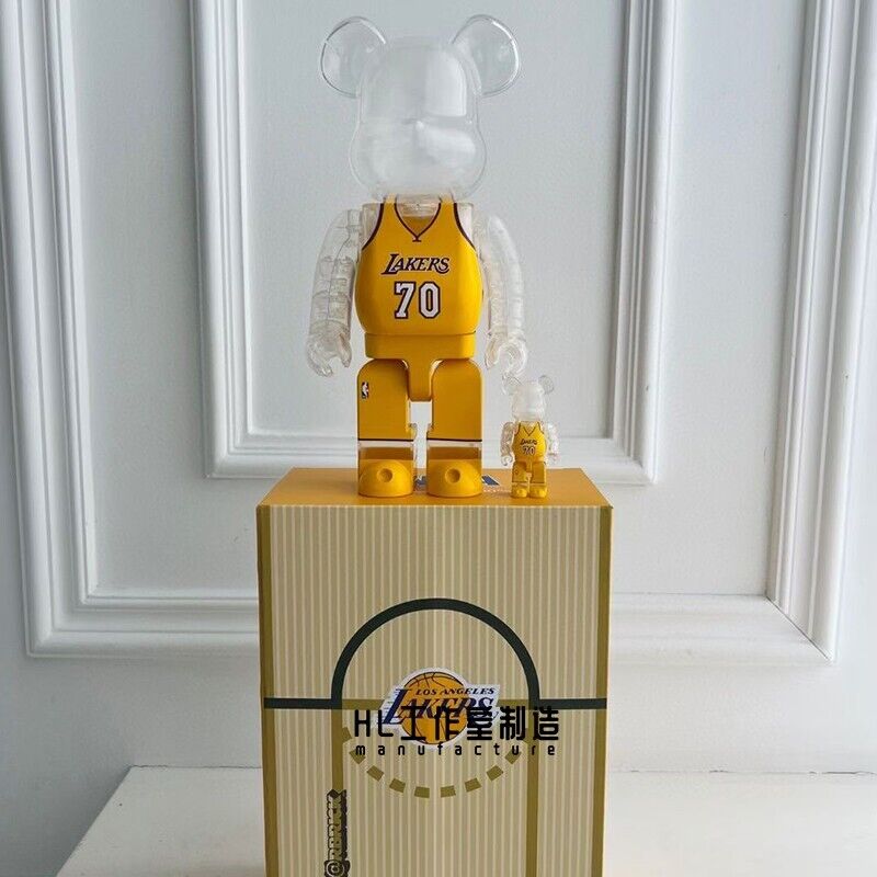 BE@RBRICK 400% KAWS Sesame Street Furry Building Block Violent Bear Figure Gift - Lakers 400 + 100%
