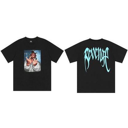 REVENGE Reflective Smoky Skull Dragon Bone Rap XX Streetwear Style Short Sleeve