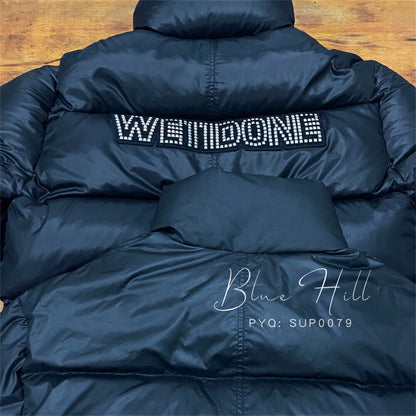 WE11DONE 22FW Correct Vers Rivet Logo Down Jacket Stand Collar Zipper Loose Coat