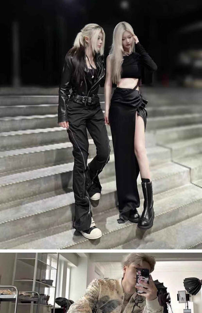 ROAD OUUENS Leather-faced Loafers Thick-Soled Milk Fragrance Chunky Low Shoes