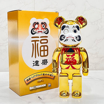 BE@RBRICK 400% Plated Building Block Violent Bear Lucky Cat Fortune God Figure