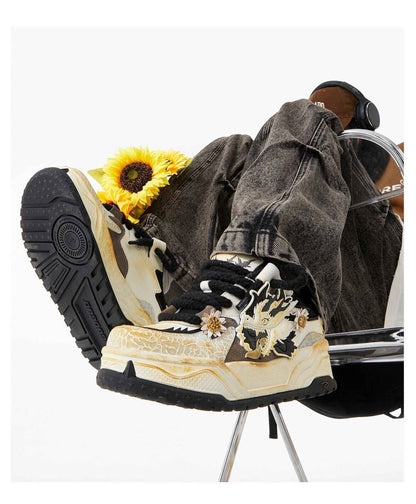 Dragon New Year Edition Men’s Shoes 2024 Vintage Distressed Thick Sole Sneakers - Size avaliable 35~45