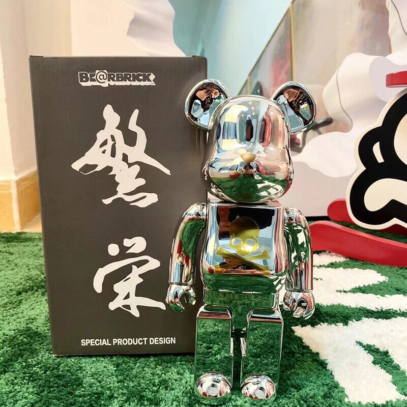 BE@RBRICK 400% KAWS Sesame Street Furry Building Block Violent Bear Figure Gift - mastermind 400%
