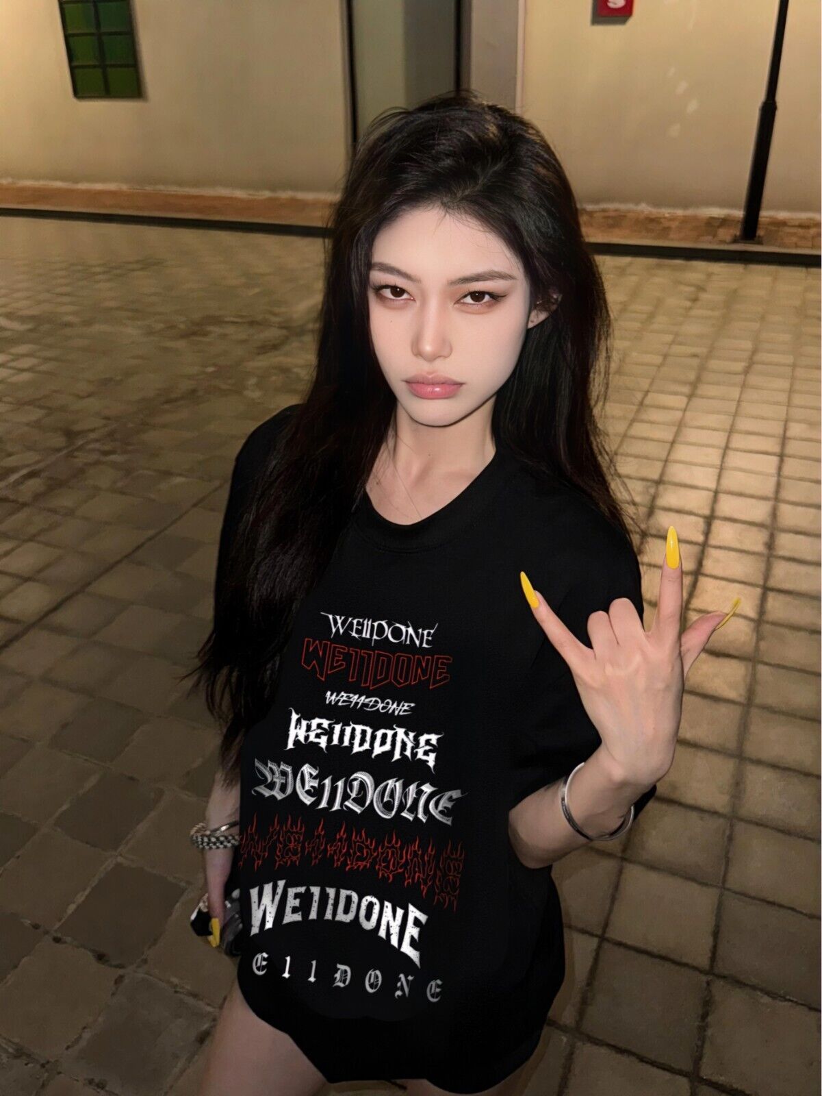 WE11DONE Streetwear Summer Loose Cotton Couple’s Short Half-Sleeve Tee