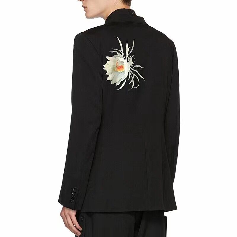 Yohji Yamamoto Dark Moonlight Beauty Night-blooming Cereus Printed Jacket