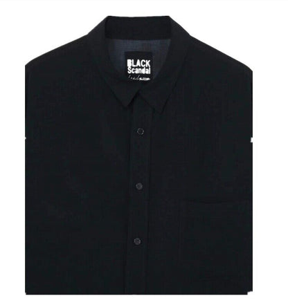 Yohji Yamamoto 23ss Asura Unisex Overlape Print Top Black Long Loose Shirt